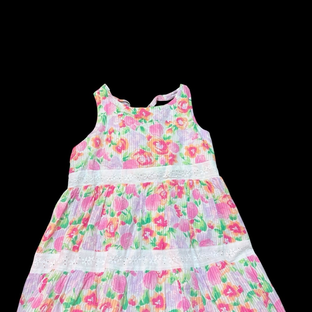 Girls Tommy Bahama 8 Floral Print‎ Sleeveless Summer Dress Barbie Core Lined